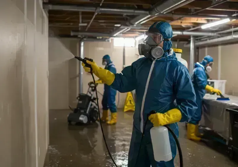 Basement Sanitization and Antimicrobial Treatment process in Evansville, IN