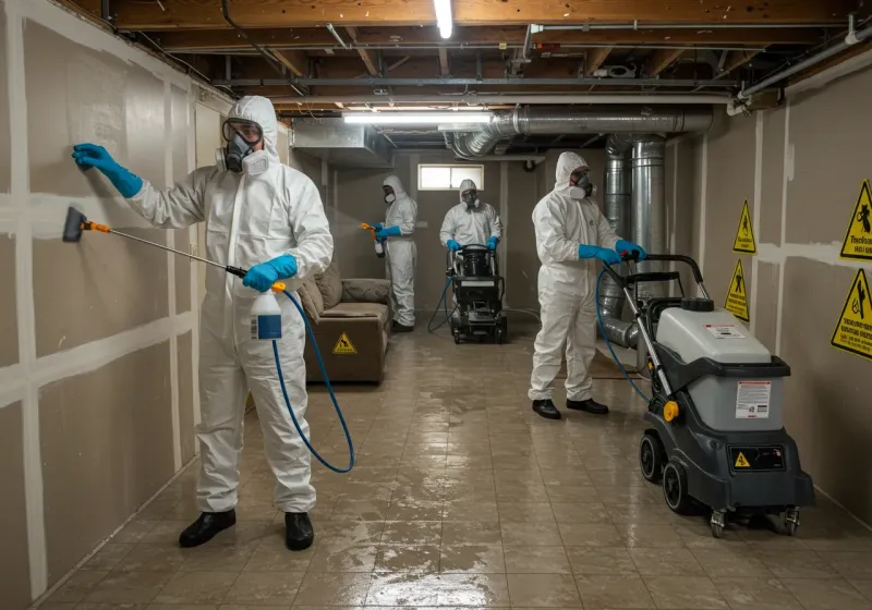 Basement Moisture Removal and Structural Drying process in Evansville, IN